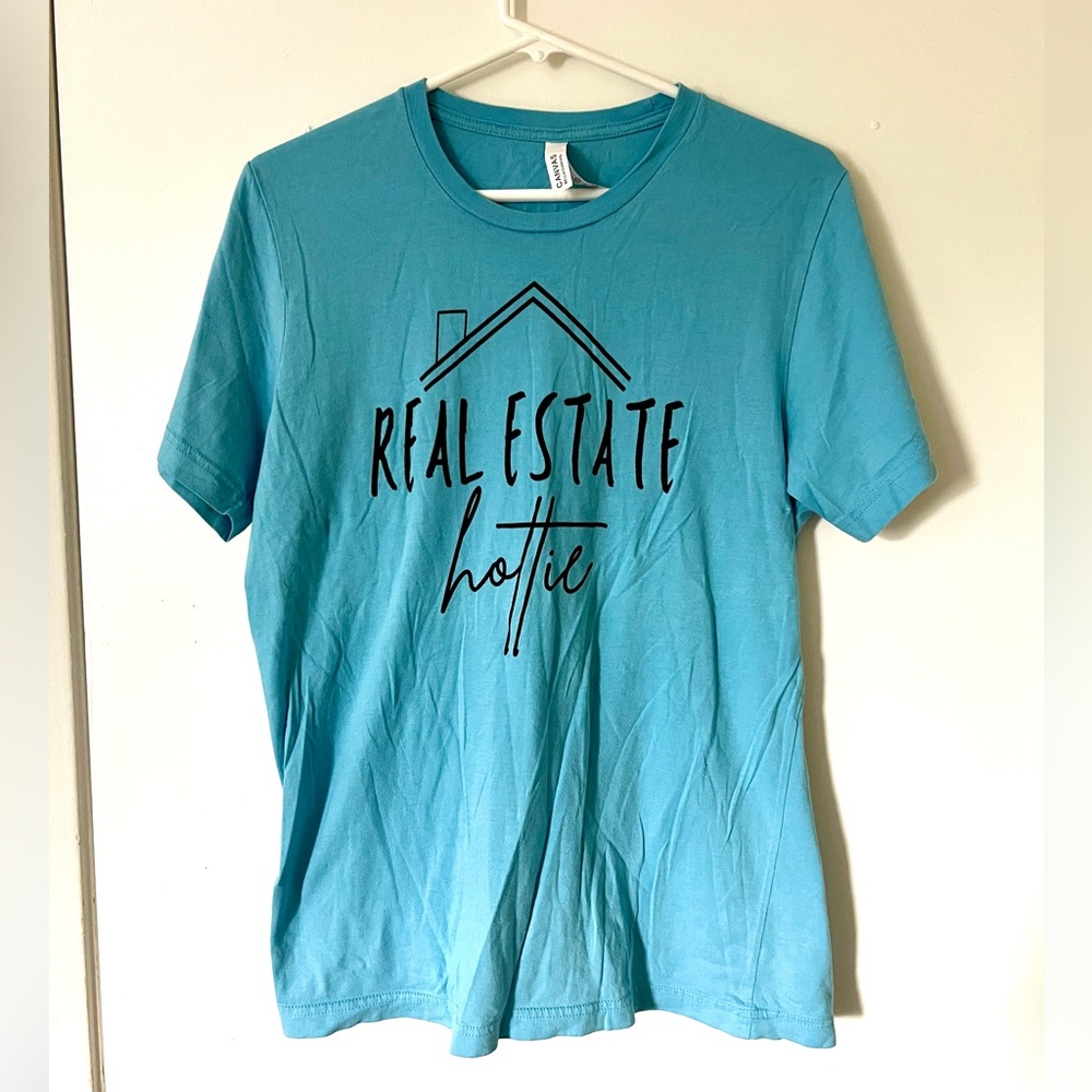 Real Estate Hottie Blue Short Sleeve Tee, Size L